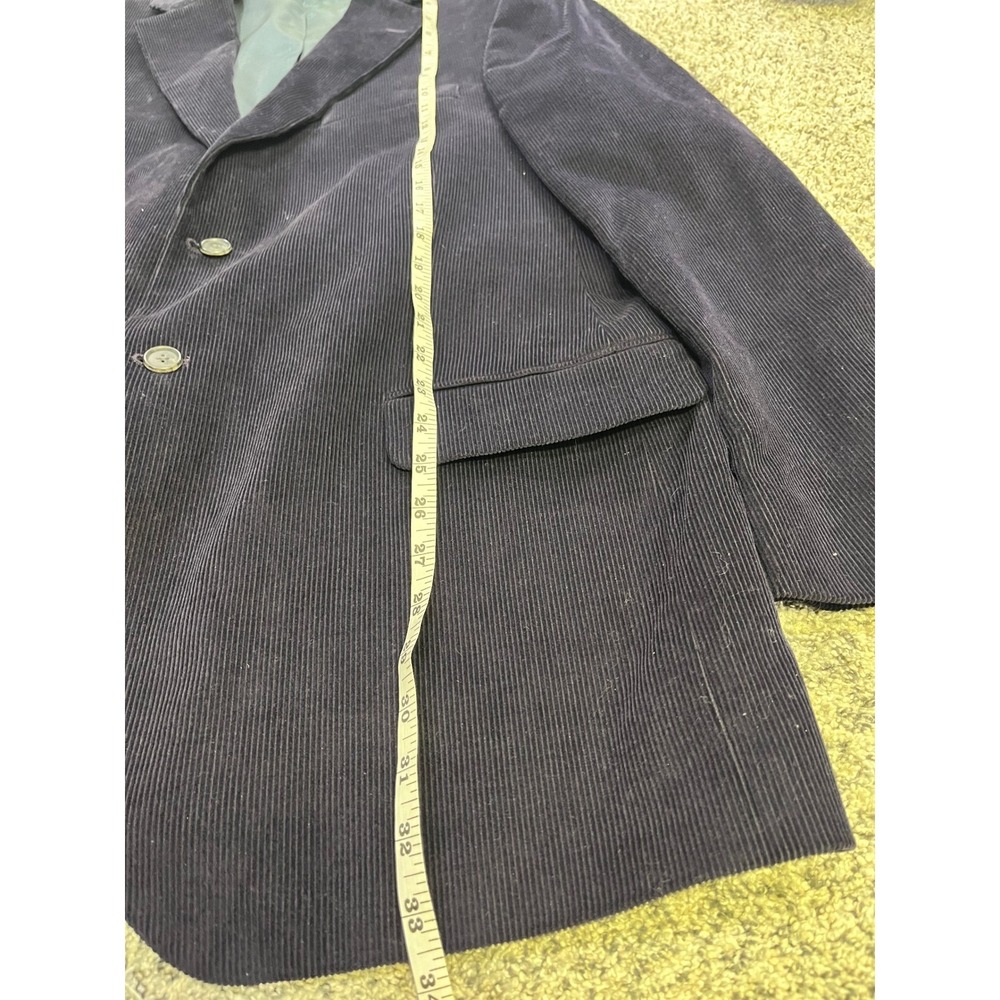 Lands End Mens 43 Reg Corduroy Blazer Navy Blue 2-Button Sport Coat Jacket - Picture 4 of 12